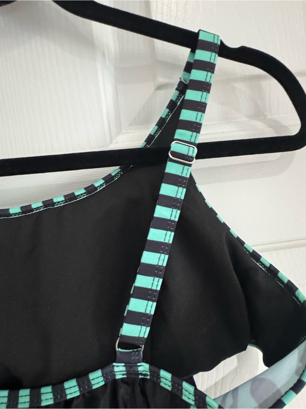 Women’s Black & Teal Leopard Tankini Swim Set - Picture 7 of 16